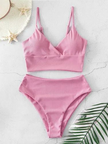 Vista 6 de ZAFUL Traje de baño tankini de cintura alta con aros para mujer