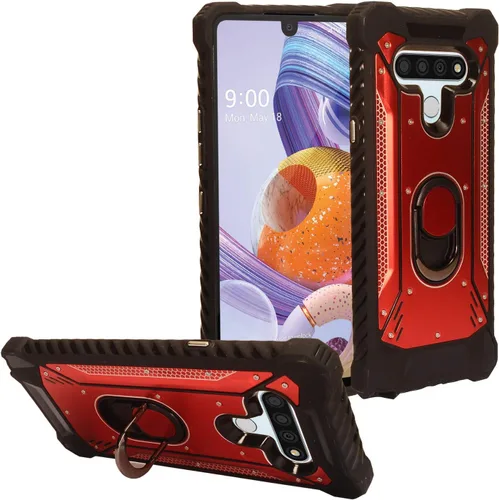 Vista 19 de Para LG Stylo 6 LM-Q730 (2020) - Funda híbrida con soporte de anillo - RS2 Negro