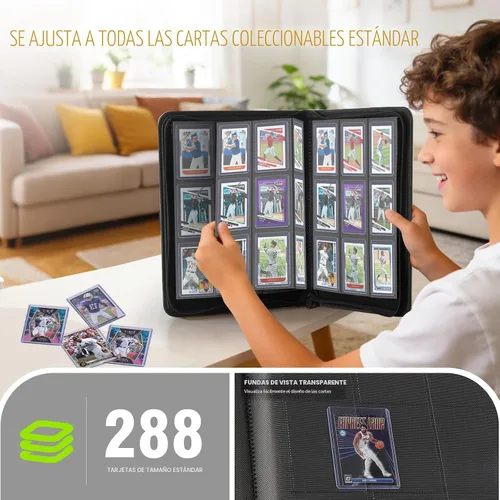 Vista 2 de Carpeta de carga superior, carpeta de tarjetas con 9 bolsillos para 288 Negro