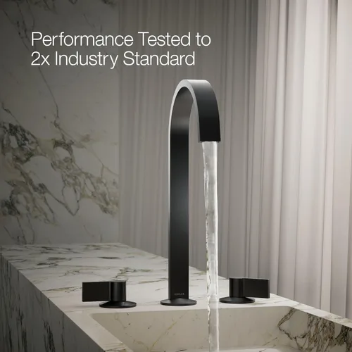 Vista 12 de Kohler 77966-BL Components - Caño para grifo de lavabo con diseño de cinta, 1.2 gpm, color negro mate