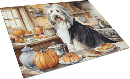 Vista 17 de Caroline's Treasures DAC1720LCB Affenpinscher - Tabla de cortar de vidrio con calabazas para cocina de otoño, grande, decorativa, de vidrio