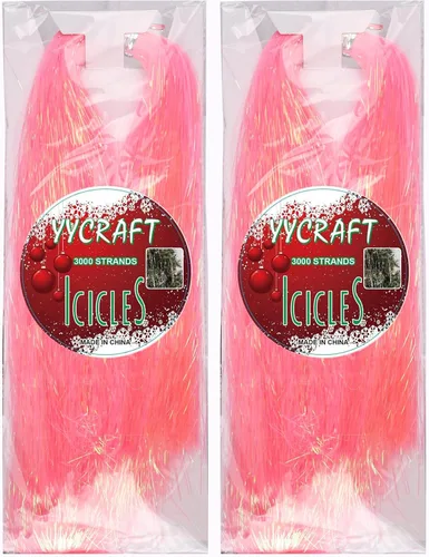 Vista 13 de YYCRAFT Icicles Tinsel 3000 Strand, Negro