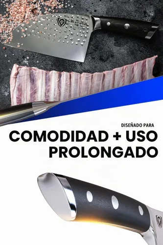 Vista 11 de Dalstrong - Cuchillo de chef serbio - 7.5 pulgadas - Serie Gladiador Elite - Acero HC alemán - Cuchillo de carnicero - Acabado de hoja martillada