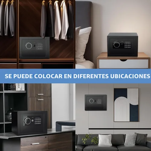 Vista 7 de Caja fuerte digital electrónica para dinero, caja de seguridad de acero con teclado, para oficina, hotel, negocios, joyería, pistola, caja fuerte