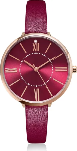 Vista 16 de Relojes para mujer, correa de cuero, relojes de cuarzo de lujo, impermeables, a la moda, reloj de pulsera creativo para mujeres y señoras