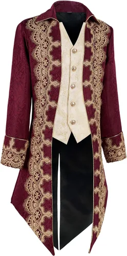 Vista 2 de Chaqueta medieval para hombre, bordado, vintage, gótico, steampunk, esmoquin
