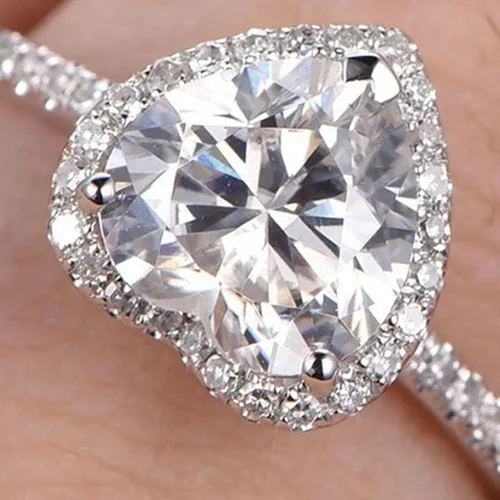 Vista 64 de Iumer - Anillo de zircón de dos piezas con incrustaciones de diamantes de imitación artificiales para mujer, talla 6-10.