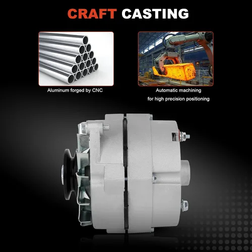 Vista 8 de Alternador apto para Chevy para Buick, reemplazo de alternador de alto rendimiento para 1 un cable autoexcitante, para alternador GM Chrome ADR0335