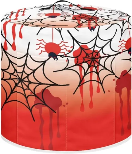 Vista 16 de GLENLCWE Funda para olla a presión de esqueleto de sangre roja para olla arrocera de 3 cuartos de galón, cubierta antipolvo de Halloween, cubierta