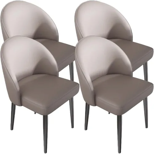 Vista 48 de YVYKFZD Juego de sillas de comedor, silla de comedor de cuero con respaldo curvo, sillas de cocina sin brazos, silla auxiliar tapizada cómoda