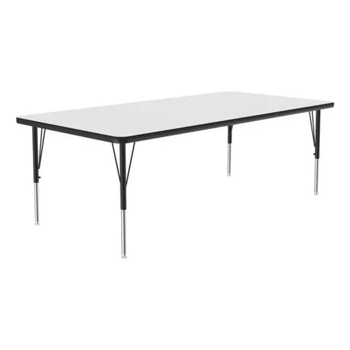 Vista 14 de Correll - Tabla rectangular de 24 x 60 pulgadas, tabla de actividades, altura ajustable, laminado de alta presión blanco duradero, muebles