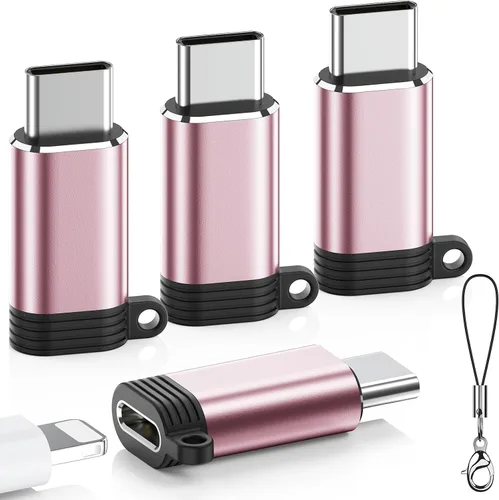 Vista 15 de Paquete de 4 adaptadores Lightning a USB C para iPhone 15/16 Pro Max/Plus, Samsung S24, iPad Air, carga rápida y transferencia de datos, cable