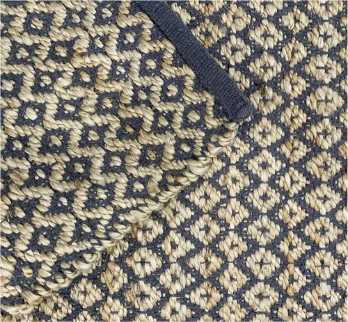 Vista 3 de Alfombra de algodón de yute de 2 x 3 pies (24 x 36 pulgadas), tejida a mano por expertos artesanos, para cualquier habitación de la decoración de tu