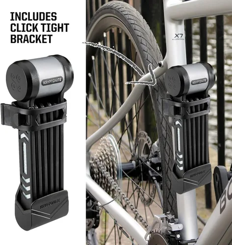 Vista 7 de Kryptonite Kryptolok 685 - Candado plegable para bicicleta, compacto, ligero, de alta seguridad, antirrobo, plegable, con 2 llaves y soporte