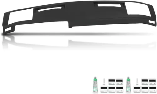 Vista 17 de GRAND ORANGE Cubierta de bisel del panel de instrumentos del tablero Compatible con Chevy Chevelle El Camino 1968 Sin aire Negro