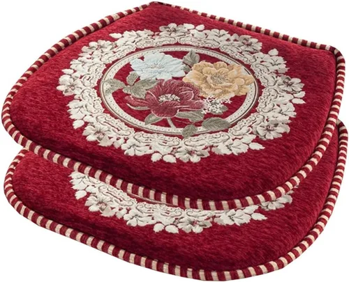 Vista 7 de EORNOW Juego de cojines para silla de comedor con lazos, juego de 1/2/4, almohadillas antideslizantes para silla de comedor con funda extraíble