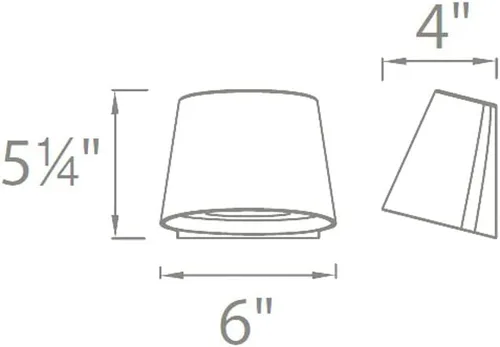 Vista 2 de WAC Lighting dweLED, Mod 7in LED de pared interior y exterior 3000K en bronce