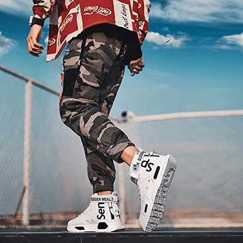 Vista 6 de Ahico. Tenis de moda, para hombre, de caña alta, para caminar, zapatos deportivos, atléticos, zapatos informales para hombre, elegantes y de moda
