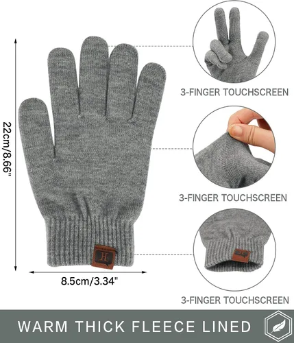 Vista 2 de FZ FANTASTIC ZONE Guantes mágicos de lana para pantalla táctil de invierno para mujer con forro polar cálido para mujer