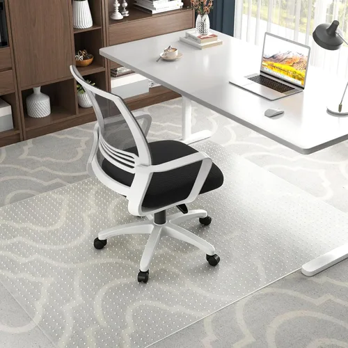 Vista 11 de Alfombrilla para silla de oficina para suelos duros - 45''×53'', protector de suelo transparente de PVC resistente para madera/azulejos Transparente