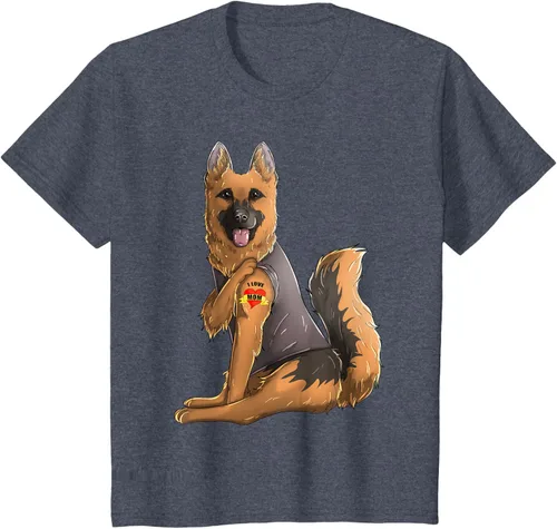 Vista 14 de Camiseta de perro con tatuaje de pastor alemán I Love Mom para el día de la madre, Negro, S
