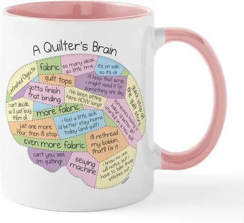 Vista 26 de CafePress I'd Rather Be Quilting Mug Taza de café de cerámica de 11 oz (11.0 fl oz)