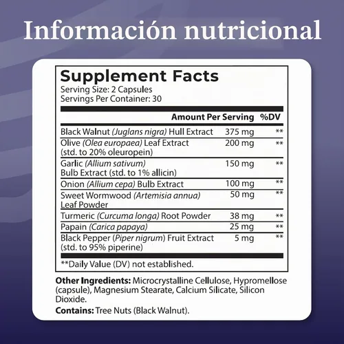 Vista 2 de Cleanse24 - Limpieza intestinal para humanos con ajenjo, papaya, nogal negro, limpieza intestinal a base de hierbas, limpieza intestinal