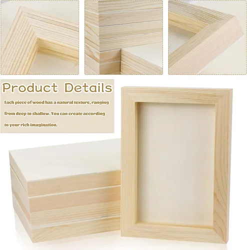 Vista 3 de Bercoor 10 tableros de madera de 5 x 7 pulgadas, lienzo de madera sin terminar para pintar, artes, uso de vertido con óleos, acrílicos