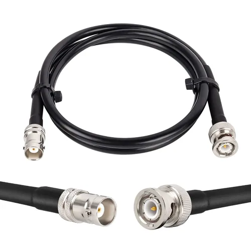 Vista 13 de MOOKEERF Cable coaxial BNC macho a BNC hembra de 50 ohmios RG8X coaxial de pérdida ultra baja para antena, radio RF, módem, osciloscopio, espectro