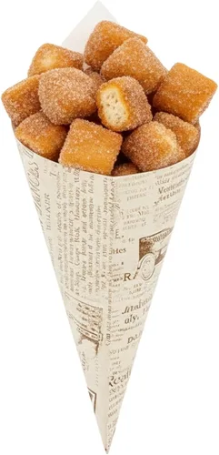 Vista 12 de Conetek - Conos de papel negros de 10 pulgadas para aperitivos, ecológicos: Perfectos para aperitivos, conos de papel aptos para alimentos Estampado