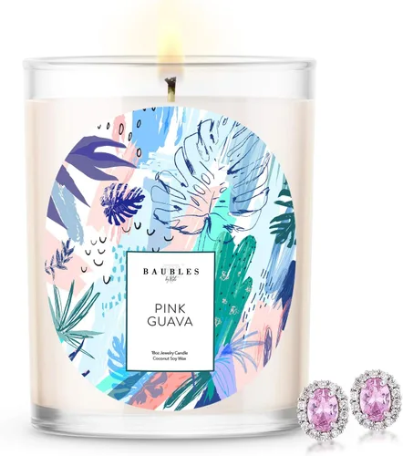 Vista 10 de Baubles Vela Premium Perfumada de Bambú y Joyería con Colgante Sorpresa en el Interior Vela Grande de 18 oz Hecha en EE.UU. Libre de Parafina