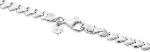 Vista 3 de Miabella Pulsera italiana de plata de ley 925 con eslabones de corazón