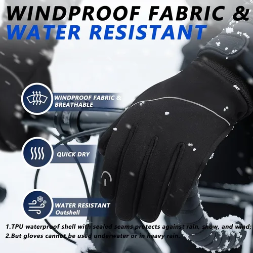 Vista 3 de MOREOK Guantes de invierno para hombres y mujeres, cálidos, térmicos, para esquí, nieve, pantalla táctil, ciclismo, ciclismo, senderismo, clima