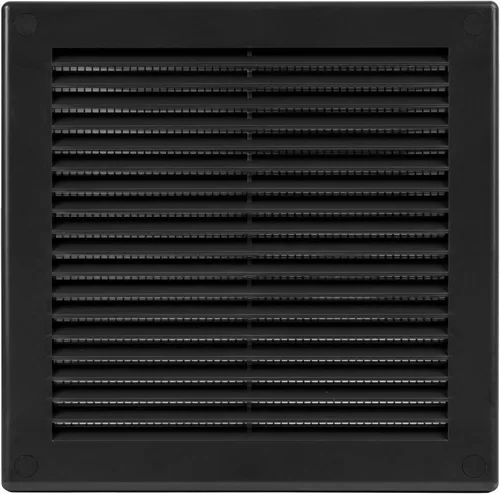 Vista 13 de Paquete de 2 cubiertas cuadradas de ventilación de aire de 4" x 4" (tamaño exterior) - Deflector de ventilación de plástico negro - Malla