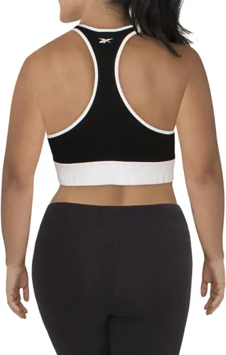 Vista 2 de Reebok Sujetador deportivo para mujer Plus Lineal Fitness Entrenamiento BW 1X Negro, Negro