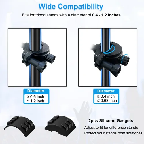 Vista 4 de Soporte de Teléfono para Pie de Micrófono Soporte de Teléfono Ajustable para Pie de Micrófono Soporte de Música