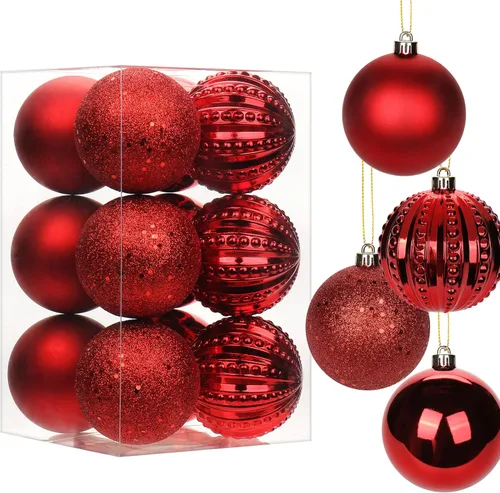 Vista 38 de Adornos de bolas de Navidad negras de 2.36 pulgadas, 25 piezas inastillables, set de adornos de Navidad, bolas de Halloween, adorno negro para árbol