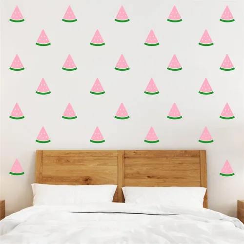 Vista 2 de Fruta de sandía decoración de pared pegatinas para habitación de niños niñas dormitorio pared calcomanías BK025 (rosa)