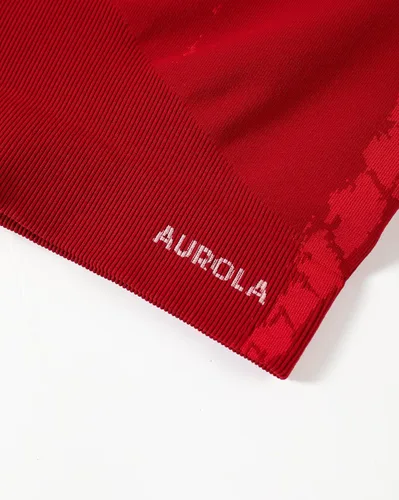 Vista 6 de AUROLA Serpent - Camisas de manga larga para mujer, sin costuras, para entrenamiento, cuello redondo, camiseta recortada, atlética, yoga