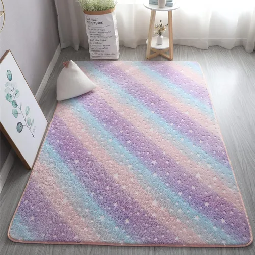 Vista 10 de Alfombra luminosa que brilla en la oscuridad para dormitorio, sala de estar, única, suave, lavable, moderna, alfombra de interior para dormitorio
