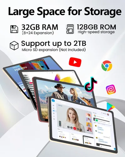 Vista 5 de Tablet Android 16 de 11 pulgadas, 32 GB de RAM + 128 GB de ROM