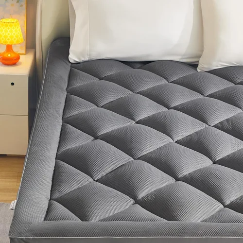 Vista 9 de SLEEP ZONE - Cubrecolchón extragrueso individual para dolor de espalda, funda de colchón de felpa transpirable y gruesa, cubrecama suave con relleno
