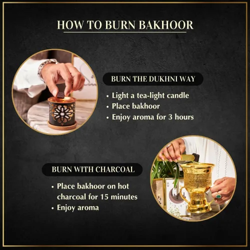 Vista 5 de Oud & Maamoul Bakhoor Cajas variadas con quemadores de Dukhni Juego de 2 Auténtico incienso árabe Bakhoor Conjuntos de regalo y kits de inicio