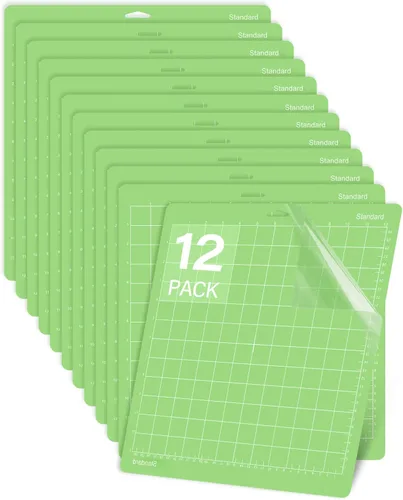 Vista 8 de Gwybkq Tapete de corte, compatible con Cricut Maker 3/Maker/Explore 3/Air 2/Air/One, paquete de 12 alfombrillas adhesivas de corte de luz de 12 x 12