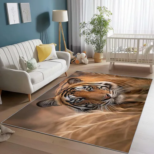Vista 17 de 2 X 3 ft Small Area Rug for Bedside, Zebra Portrait Lightweight Non Slip Washable Rug with Non-Slip Backing for Front Door Entryway, Animal Throw