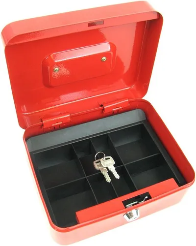 Vista 6 de Stalwart 75-6580BLU Hawk - Caja de efectivo azul con cerradura de llave de 8 pulgadas con bandeja para monedas