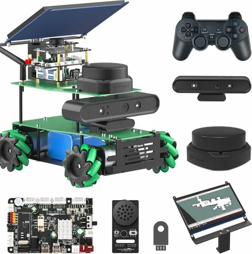 Vista 20 de Yahboom Robot AI Python Programa ROS2 Robot con RPi 5 8GB Powered Robot Educativo AI Módulo de voz Mapeo Navegación 360° Movimiento
