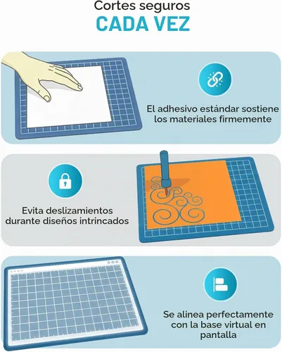 Vista 3 de Alfombrilla de corte Silhouette para máquinas de retratos, 8 x 12 pulgadas, 1 paquete Standard Tacky Adhesive Surface with 1-Inch Grid Holds 8.5 x