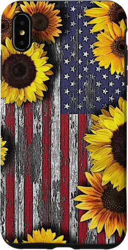 Vista 11 de American Flag with Sunflowers Case for iPhone 17