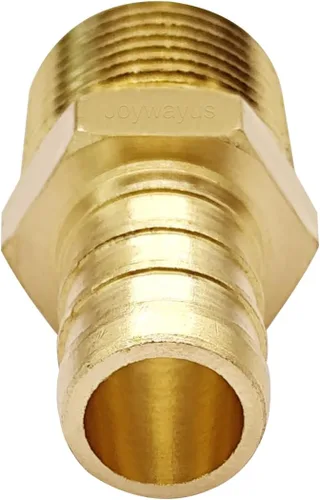 Vista 5 de Joywayus Acoplamiento de tubería PEX de latón, adaptador de montaje de tubería macho NPT de 1/2" PEX x 3/8" (paquete de 5) Compatible with PEX-B